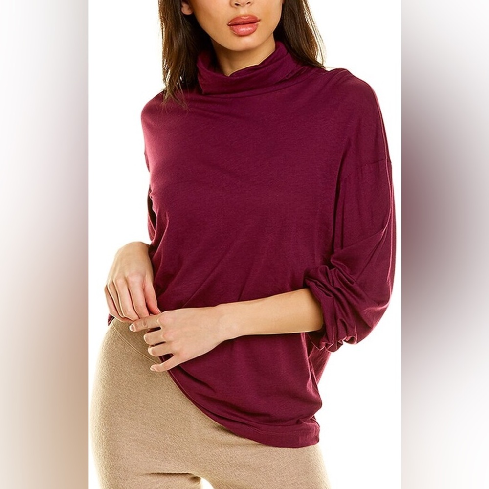 Something Navy Luxe Rose Long Sleeve Turtleneck Tee